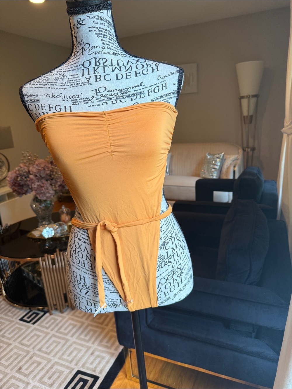 Inamorata swamis strapless one piece swimsuit Mustard Yellow